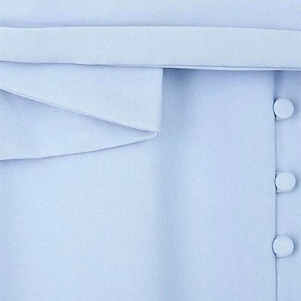 Lavish Alice Origami Belted Dress Light Blue Structured Midi Dress NWT - Picture 3 of 3